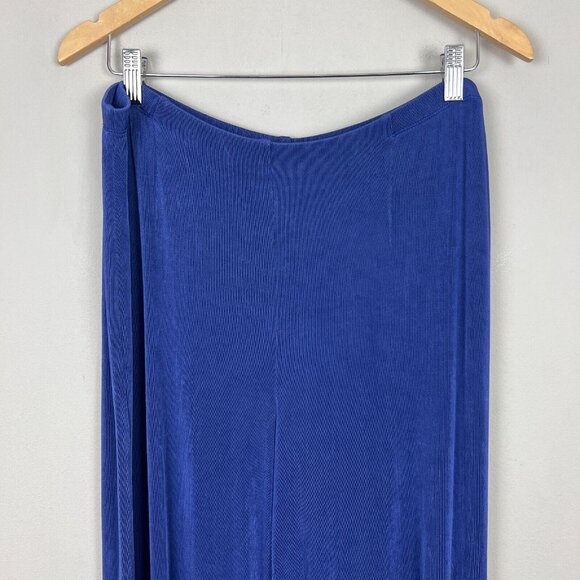 Chicos 3 Travelers Pants Womens XL Blue Slinky Cropped Pull On Stretch Wide Leg - Picture 6 of 11